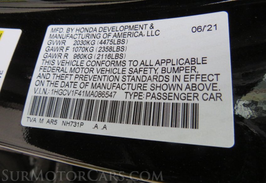 2021 Honda Accord Sedan - Image 46