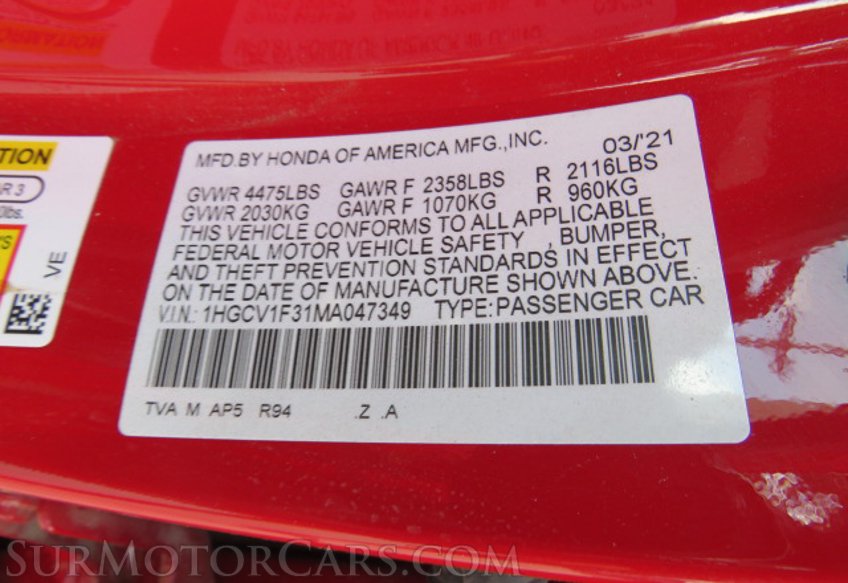 2021 Honda Accord Sedan - Image 50