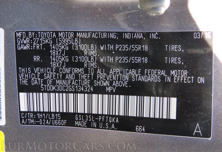 2016 Toyota Sienna - Image 56