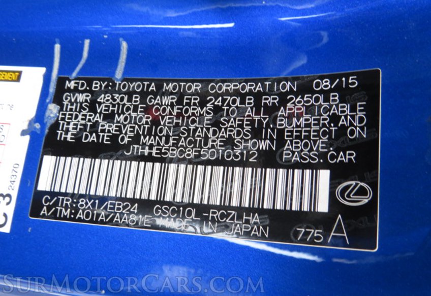 2015 Lexus RC 350 - Image 52