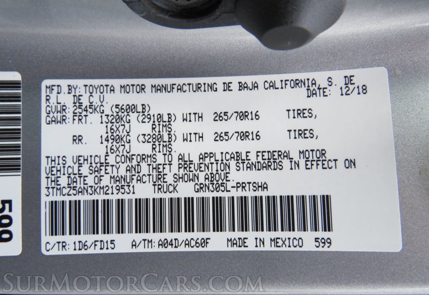 2019 Toyota Tacoma 4WD - Image 60