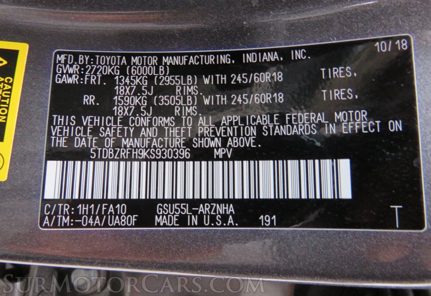 2019 Toyota Highlander - Image 54