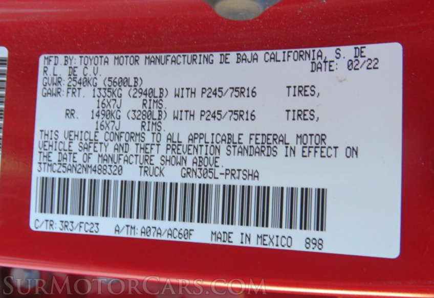 2022 Toyota Tacoma 4WD - Image 53