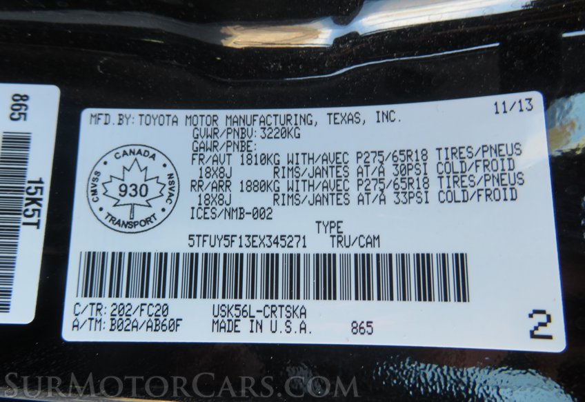 2014 Toyota Tundra 4WD Truck - Image 56