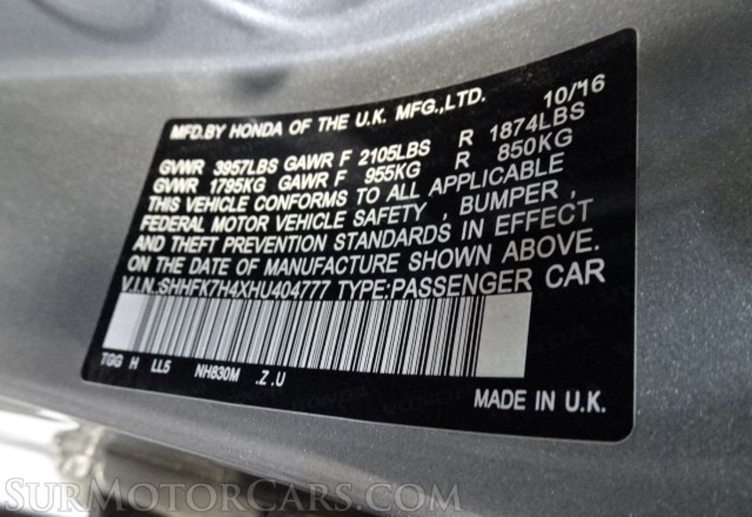 2017 Honda Civic Hatchback - Image 71