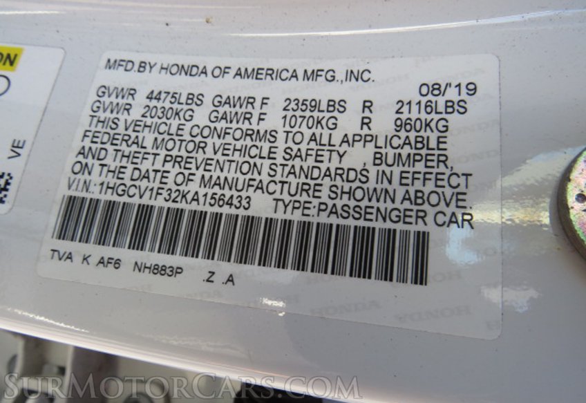 2019 Honda Accord Sedan - Image 49