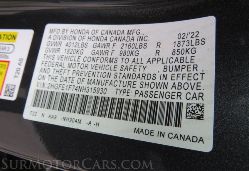 2022 Honda Civic Sedan - Image 51