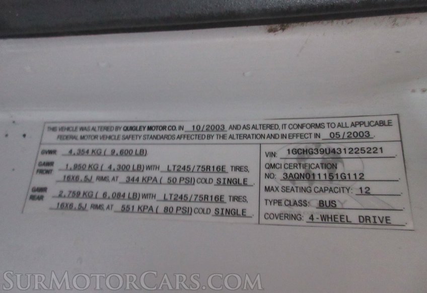 2003 Chevrolet Express Cargo Van 4X4 - Image 58