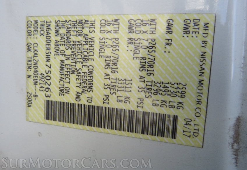 2017 Nissan Frontier - Image 41