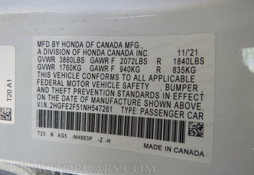 2022 Honda Civic Sedan - Image 46