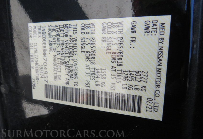 2021 Nissan Frontier - Image 54