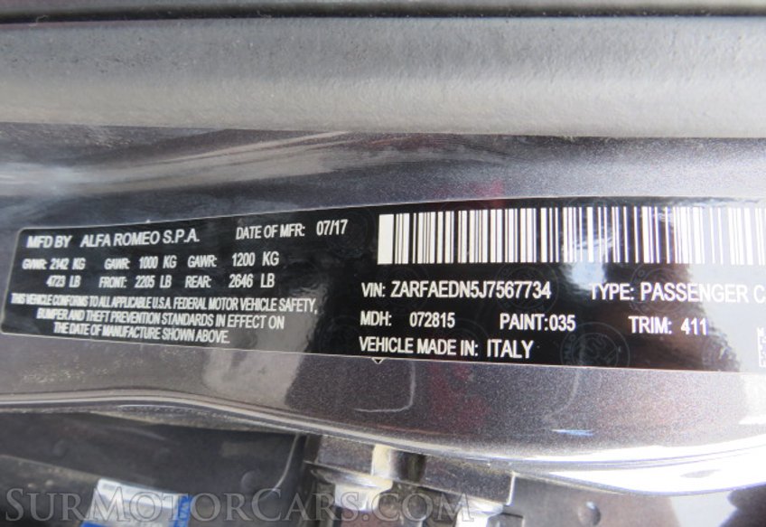 2018 Alfa Romeo Giulia - Image 56