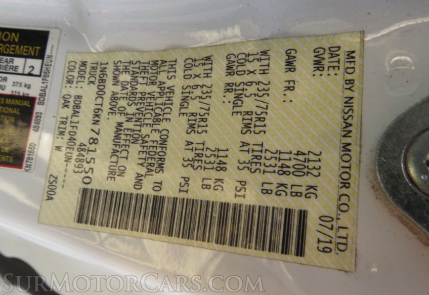 2019 Nissan Frontier - Image 41