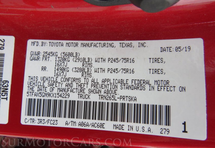 2019 Toyota Tacoma - Image 48