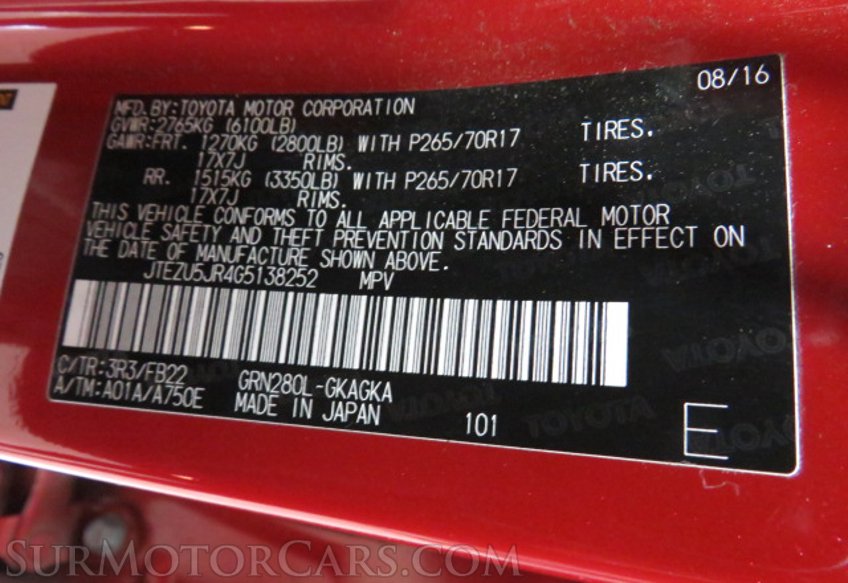 2016 Toyota 4Runner - Image 56