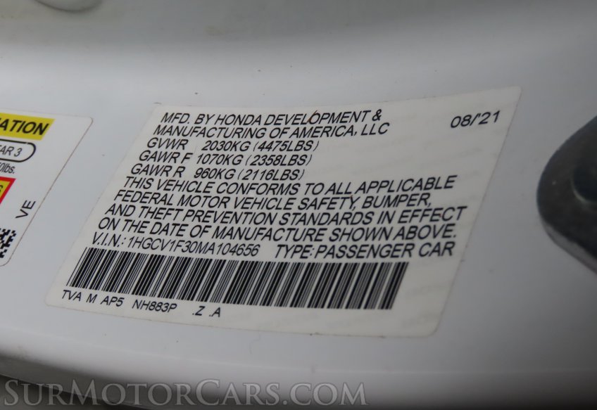 2021 Honda Accord - Image 53