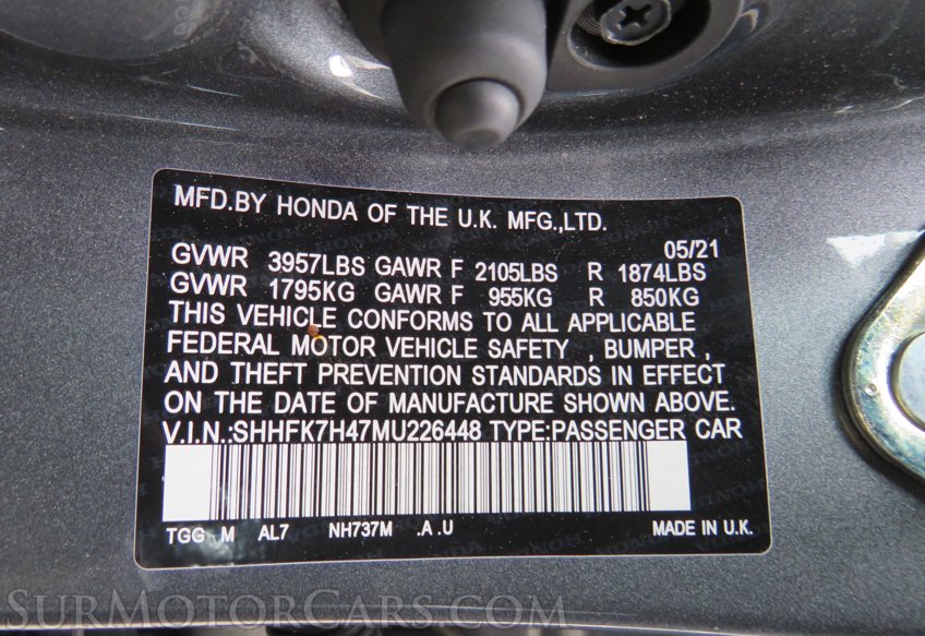 2021 Honda Civic Hatchback - Image 53