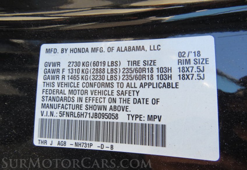 2018 Honda Odyssey - Image 57