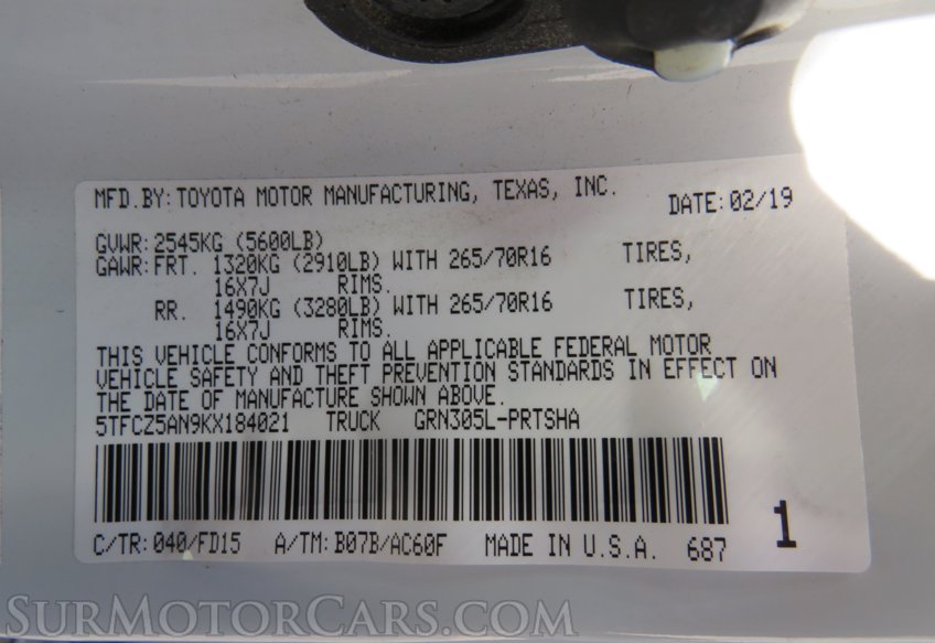 2019 Toyota Tacoma 4WD - Image 54