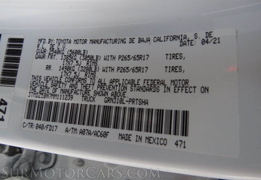 2021 Toyota Tacoma 4WD - Image 54