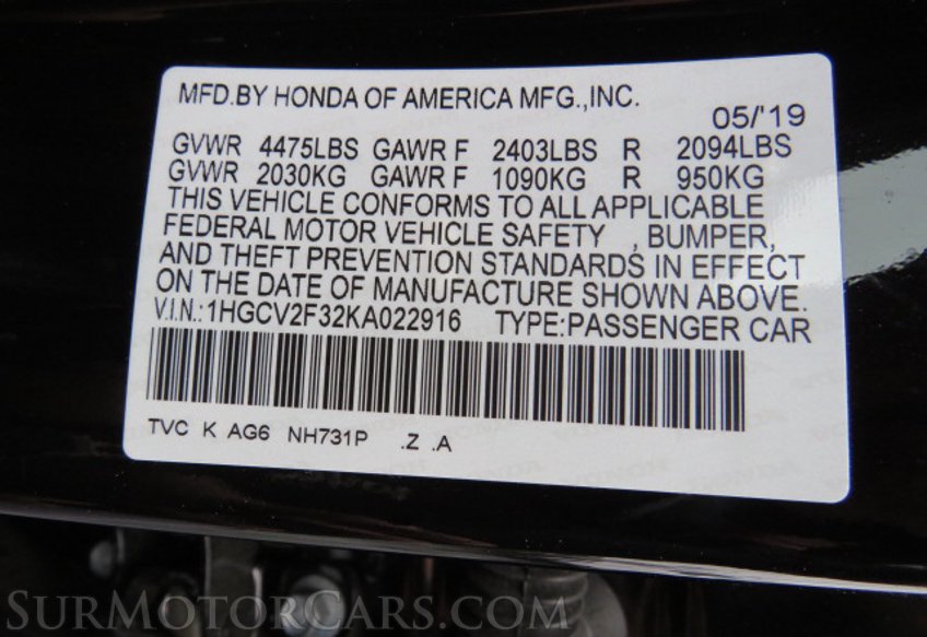 2019 Honda Accord Sedan - Image 42