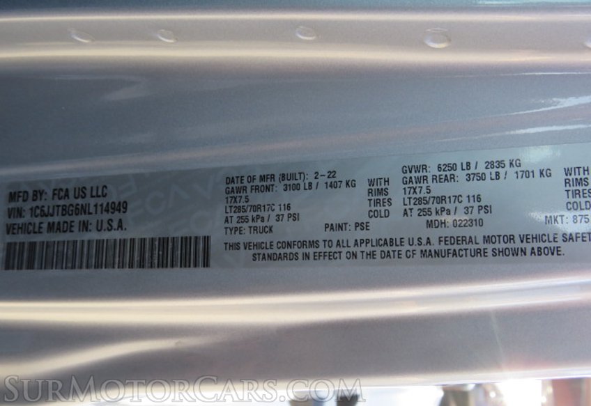 2022 Jeep Gladiator - Image 49