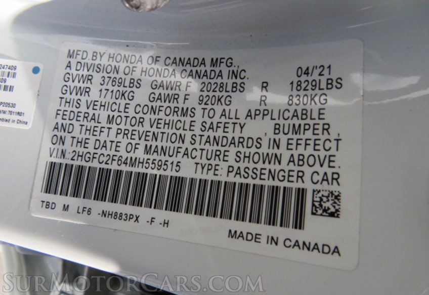 2021 Honda Civic Sedan - Image 45