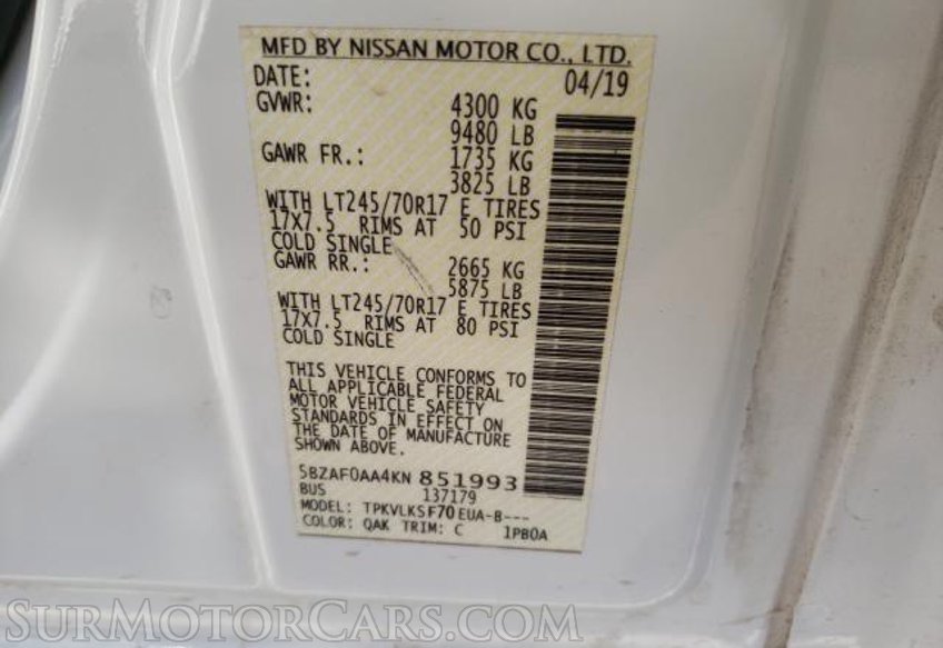 2019 Nissan NV Passenger - Image 8