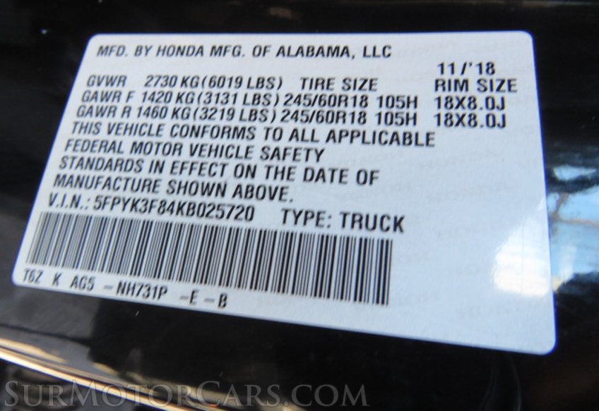 2019 Honda Ridgeline - Image 55