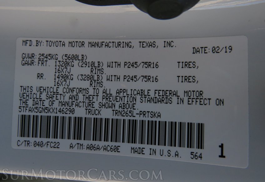 2019 Toyota Tacoma - Image 62