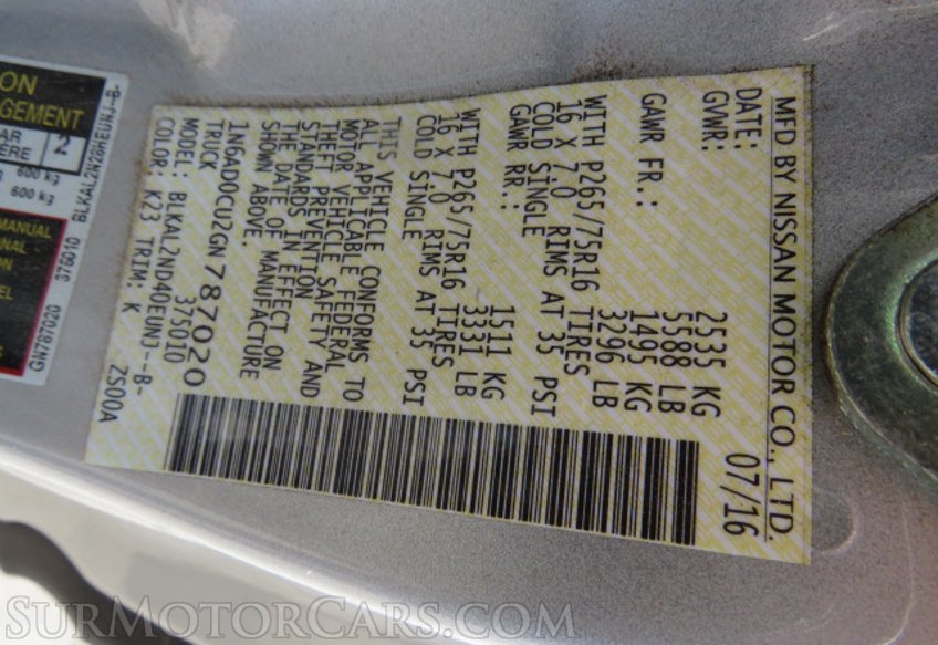 2016 Nissan Frontier - Image 39