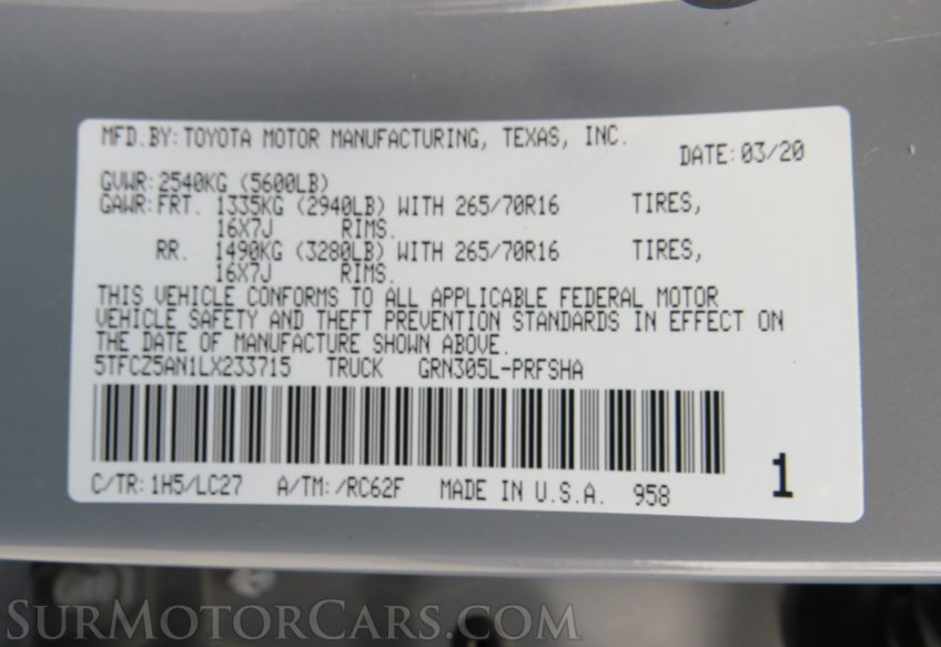 2020 Toyota Tacoma 4WD - Image 56