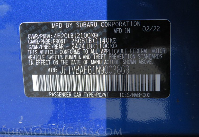 2022 Subaru WRX - Image 52