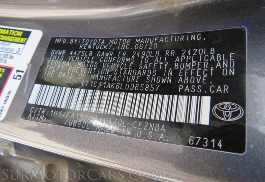 2020 Toyota Camry - Image 48