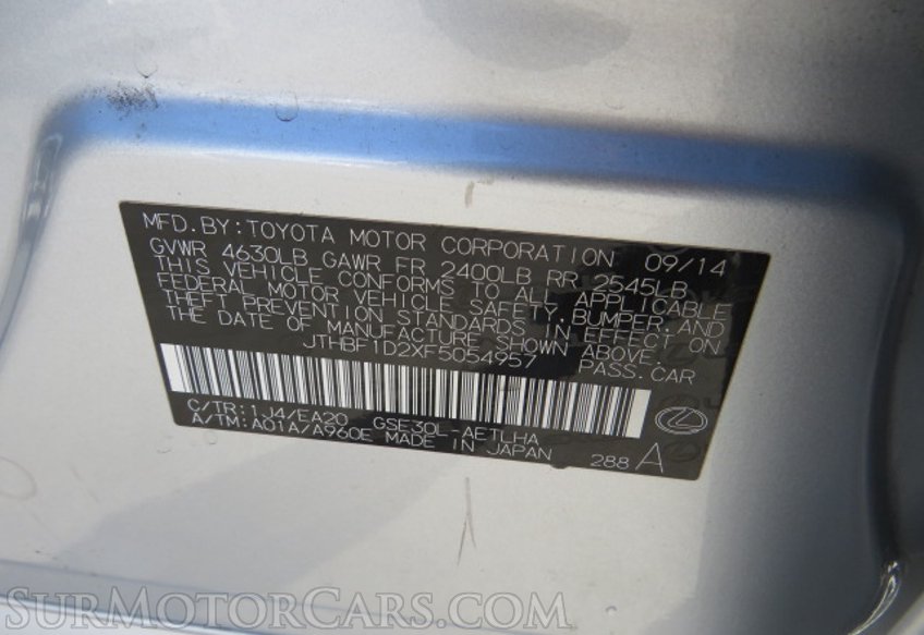 2015 Lexus IS 250 - Image 56