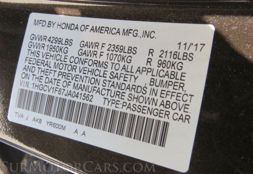 2018 Honda Accord - Image 58