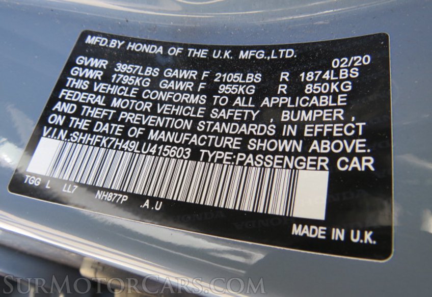 2020 Honda Civic Hatchback - Image 48