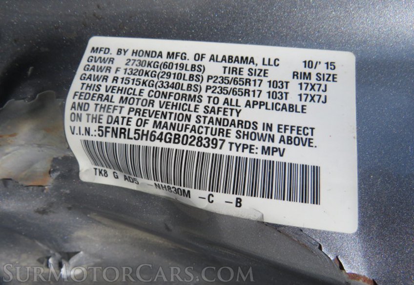 2016 Honda Odyssey - Image 48