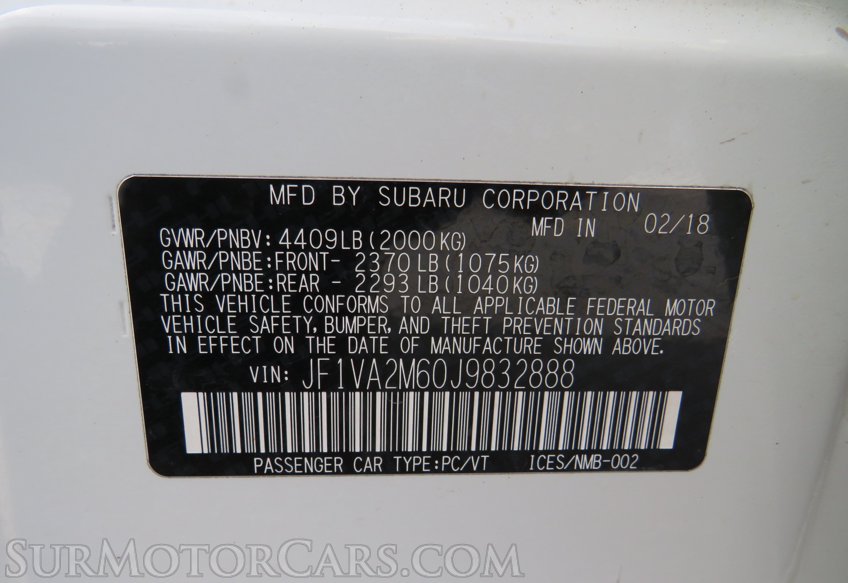 2018 Subaru WRX STi - Image 71