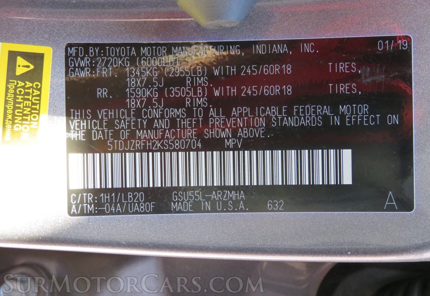 2019 Toyota Highlander - Image 53