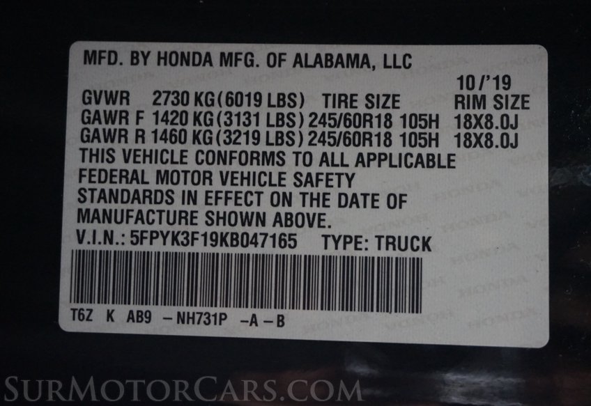 2019 Honda Ridgeline - Image 60