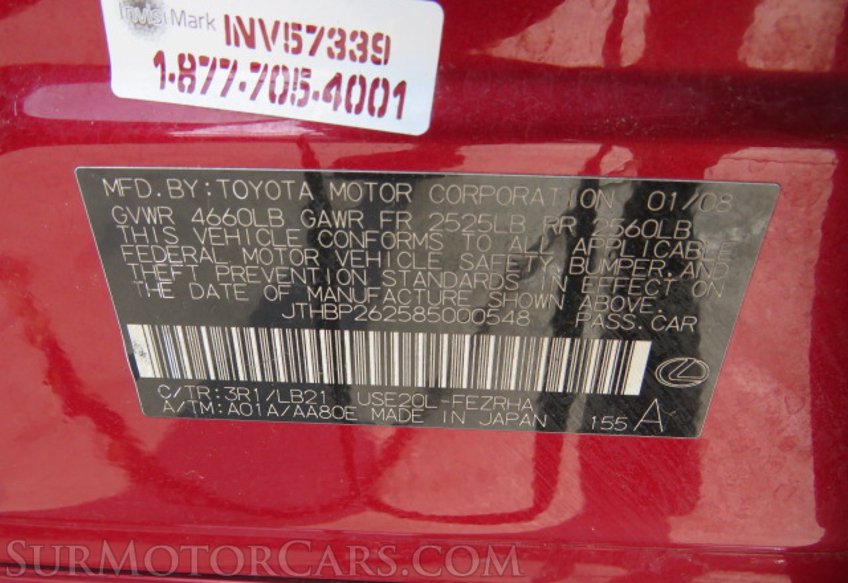 2008 Lexus IS F - Image 56