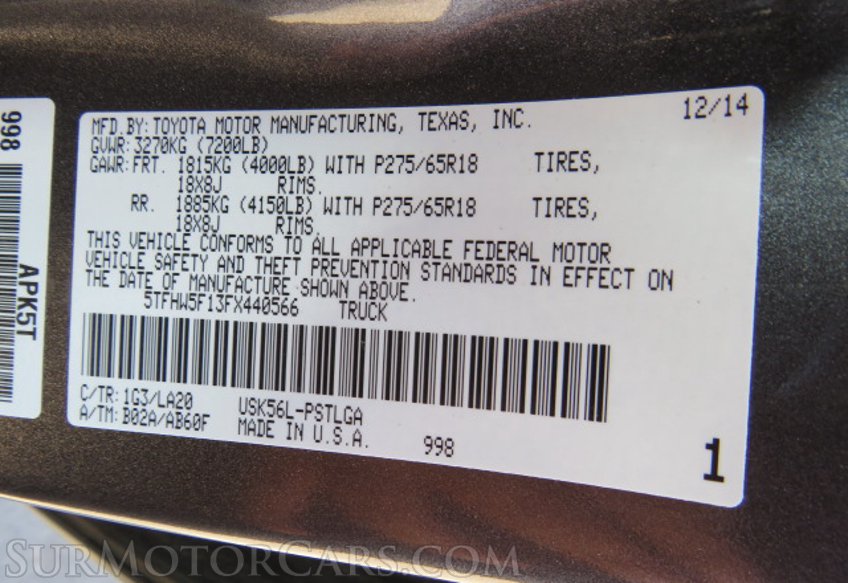 2015 Toyota Tundra 4WD Truck - Image 55