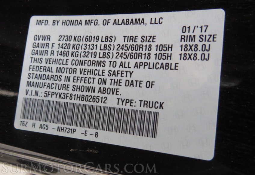 2017 Honda Ridgeline - Image 54