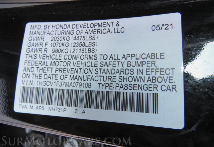 2021 Honda Accord - Image 51