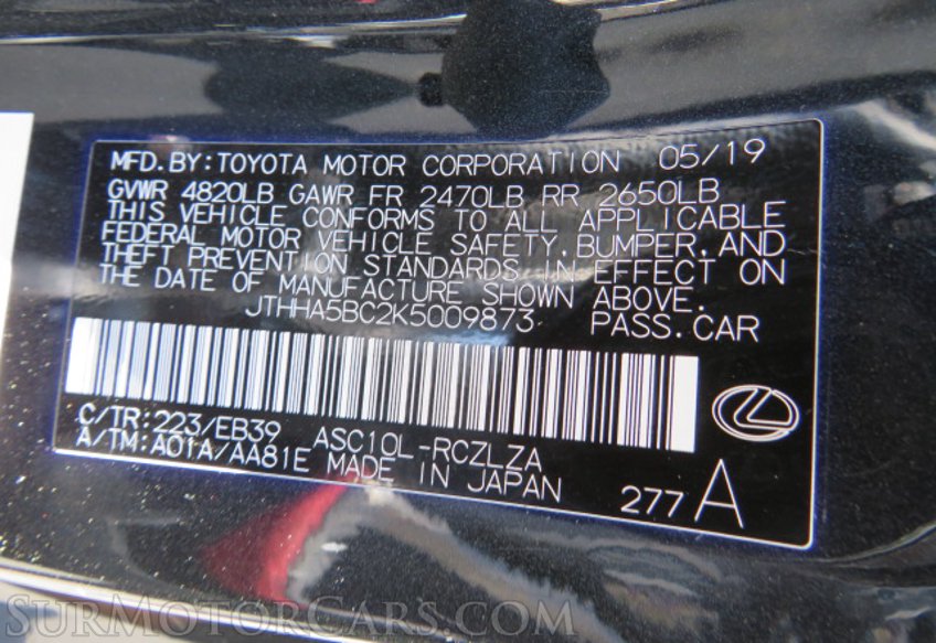 2019 Lexus RC - Image 52