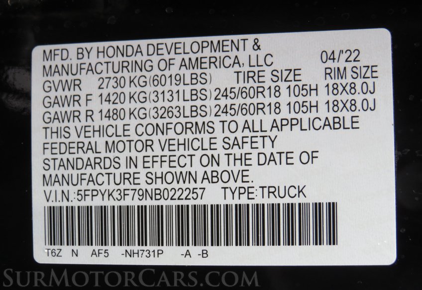 2022 Honda Ridgeline - Image 45