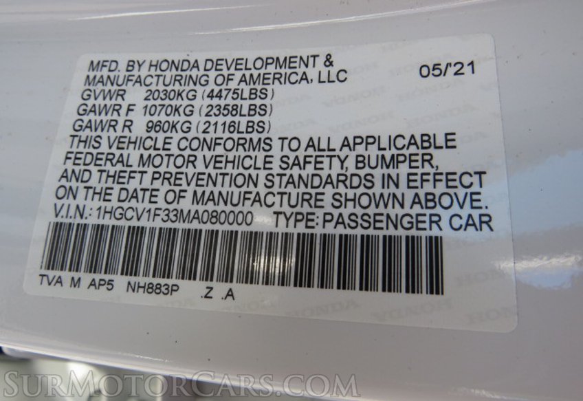 2021 Honda Accord Sedan - Image 44