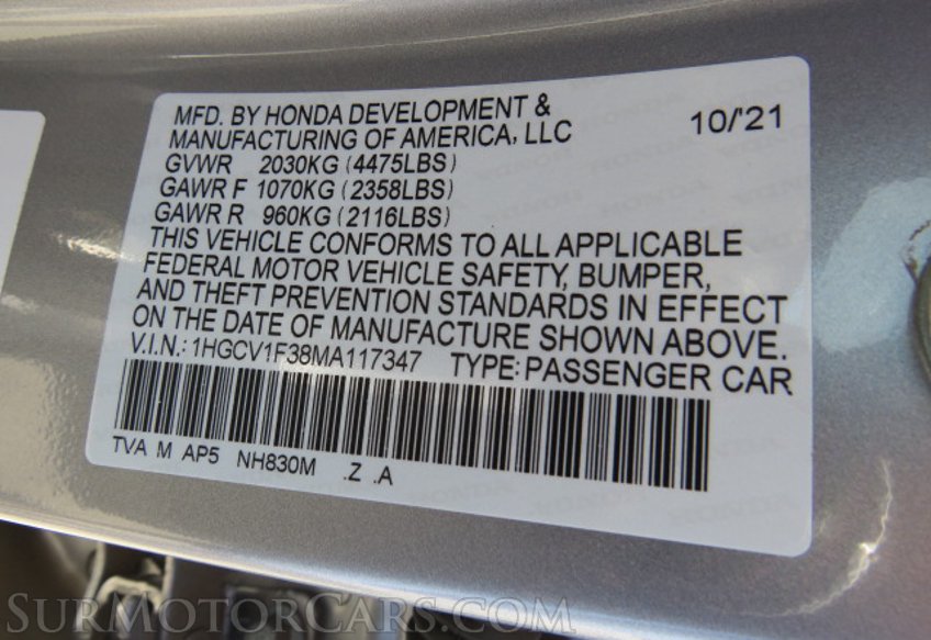 2021 Honda Accord Sedan - Image 53