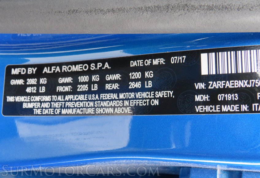 2018 Alfa Romeo Giulia - Image 57